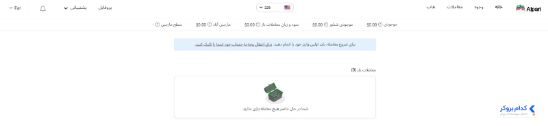 منوی بالا در آلپاری