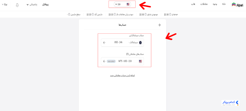 دسترسی به شماره حساب آلپاری