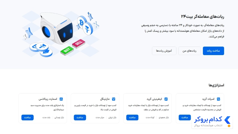 ربات‌های معامله‌گر صرافی بیت 24