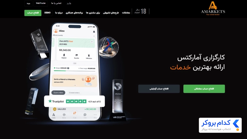 صفحه اصلی بروکر آمارکتس
